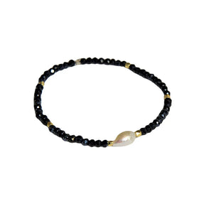 Wholesale Natural Stretch Freshwater Pearl Gemstone Healing Bead Bangles Glass Fashion Jewelry for Women Crystal Bead Bracelet