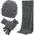 Hot Sale Style Men's Winter Warm Wool Hat Scarf Gloves Three Piece Set