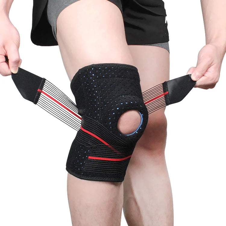 Professional Football Fitness Knee Pads Elastic Bandage Tape with Patella Belt Neoprene Sport Strap Support Protector