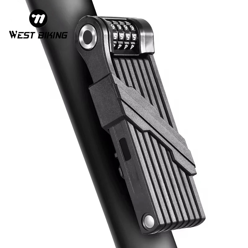 WEST BIKING Mini Anti-Theft Bike Bicycle Folding Password Lock Electric Foldable Bike Lock Bicycle Locks Bicycle Accessories