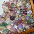 New Product Healing Crystal Stone Natural Colored Freeform Fluorite Pendant for Decoration