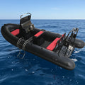 17ft Aluminum Hull Inflatable Boat Black RIB500 Hypalon/PVC for Sale 10Capacity Rowing