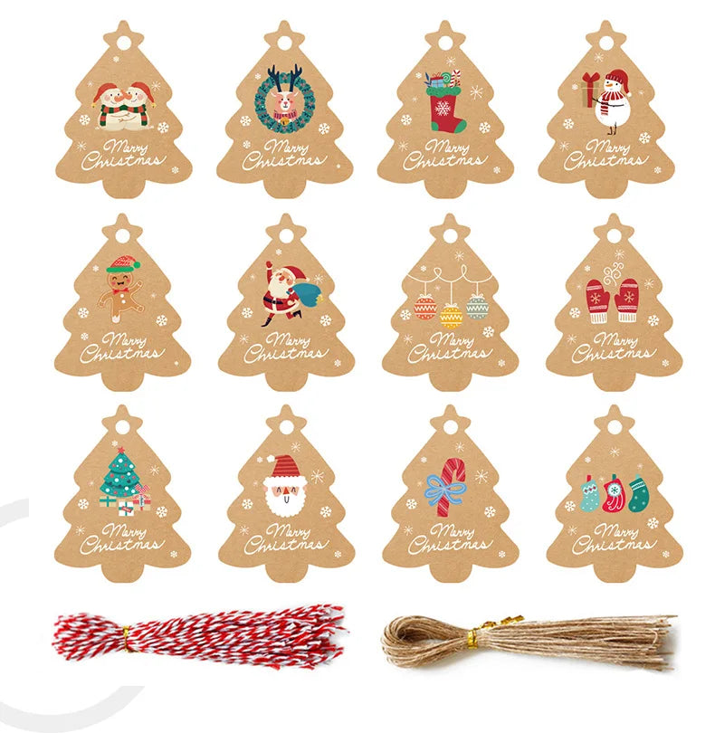 Custom Wholesale Paper Christmas Cards with Heart-shaped Gift Tags and Logo Printing