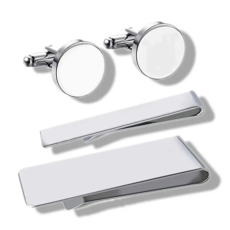 Business Event Cloth Accessory Gift Cufflinks Blank Soft Hard Enamel Logo Die Stamp Cuff Links Tie Clips