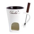 New Design 200ml Custom Print Ceramic Chocolate Fondue Mug with Forks