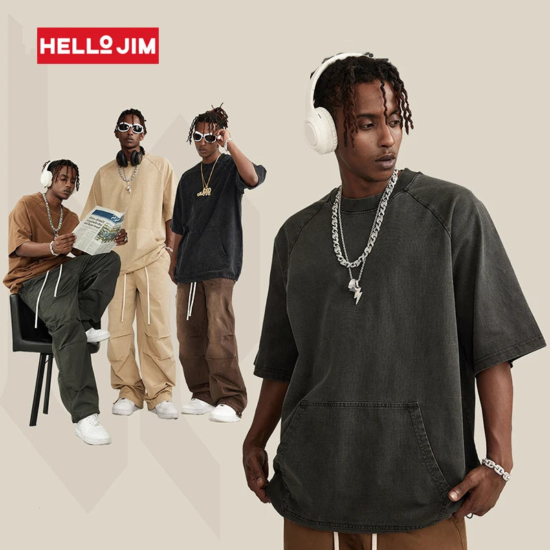 2023 New Cotton Tshirt Oversize Streetwear Heavyweight Vintage100% Cotton Acid Washed Tshirt