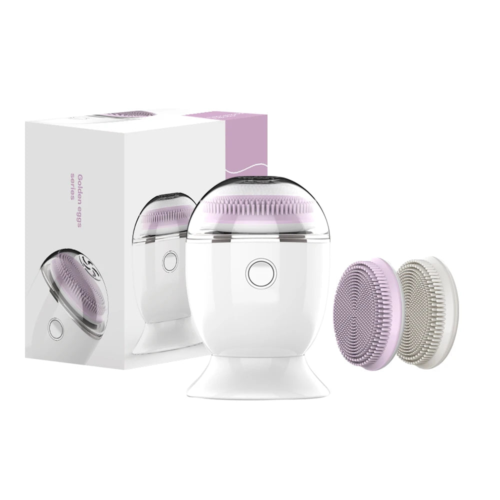 3-in-1 Multifunction Home Use Silicone Sonic Face Cleaning Brush for Deep Cleansing Skin Care Timing Clean Facial Lift Massage