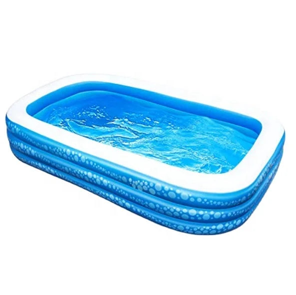 Inflatable Kiddie Swimming Pool for Kids & Adults PVC Material 118x69x21 Inches