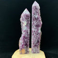 Natural Purple Lepidolite Tower Healing Chakra Crystals Stone Wand Asap Points As Gift for Decor
