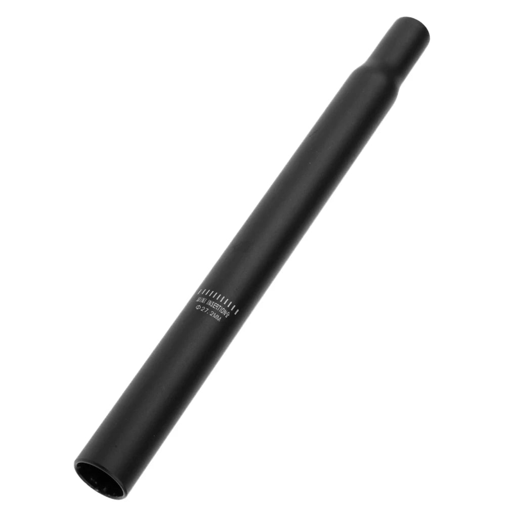 27.2mm x 350mm Aluminum Alloy Bike Saddle Seat Post Tube Extender Black Silvery Bicycle Seat Post with Stylish Design
