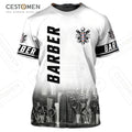CESTOMEN Men's Oversized Pullover Hoodie Long Sleeve Hairstylist Hairdresser Uniform Hooded Sweatshirt Barber Jacket
