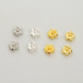 Silver Plated Peach Blossom Through Hole Beading for Diy Jewelry Accessories Two Side Pattern Shaped Spacer Bead