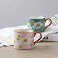 Creative Retro Hand Painted Flower Ceramic Mug Coffee Milk Mug 2022