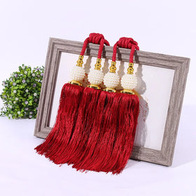 Drop Shipping Pearl Double Ball Hanging Ball Tassel Strapping Curtain Accessories Tassel Curtain Tie Rope