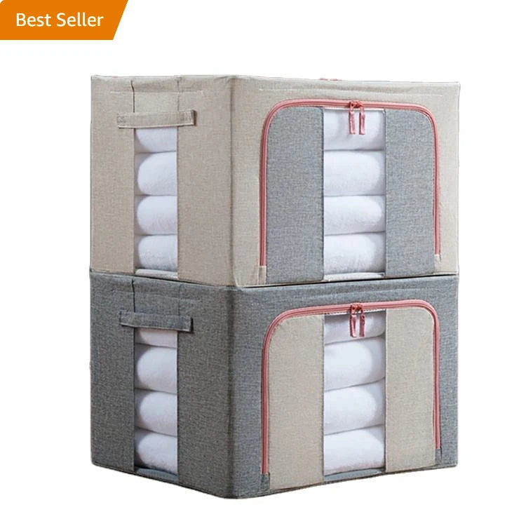 Under Bed Closet Wardrobe Organizer with Lids Double Opening Zips Clear Windows Side Storage Boxes & Bins Foldable OEM Modern