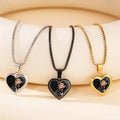 Creative Temperature Change 18K Gold Plated Photos Can Be Thermochromic Love Stainless Steel Pendant Necklace