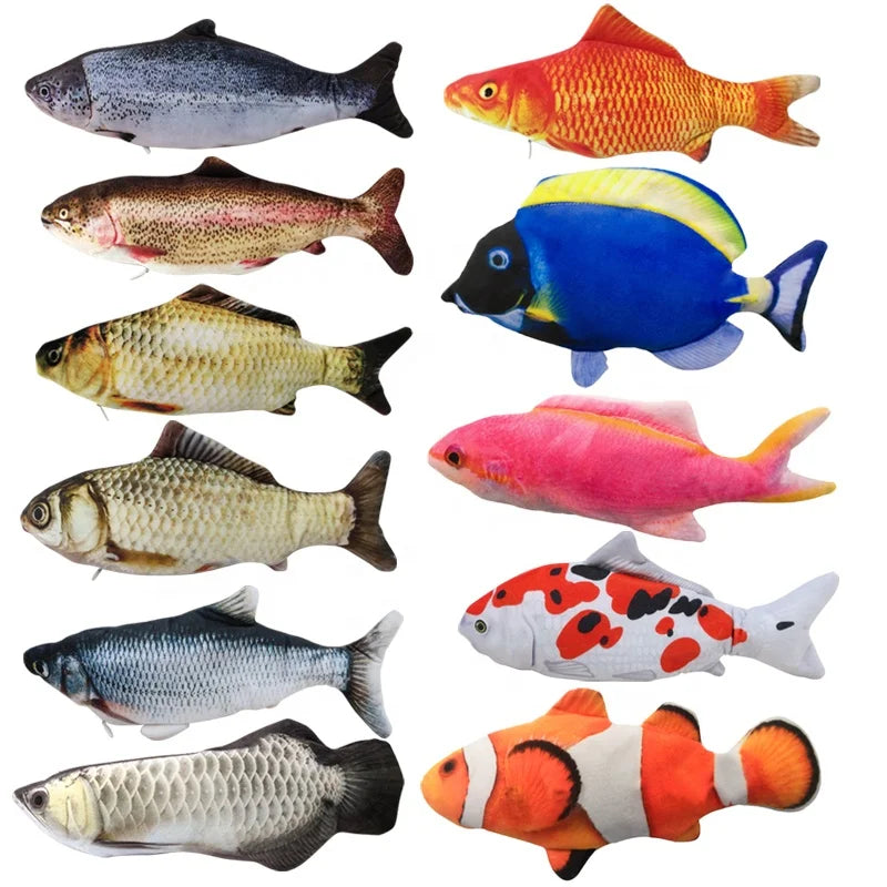 Factory Wholesale Usb Electric Moving Catnip Dancing Fish Cat Toy Flopping Kicker Simulation Interactive Flippity Fish Cat Toy