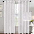 JA Linen Modern Woven Sheer Curtains Grommets Light Filtering Privacy Window Treatments Home Hotel Living Bedroom Includes Cafe