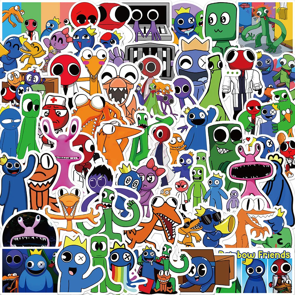 Roblo Rain Friends 50pcs Skateboard Guitar Decorative Stickers Waterproof DIY Gift for Kids