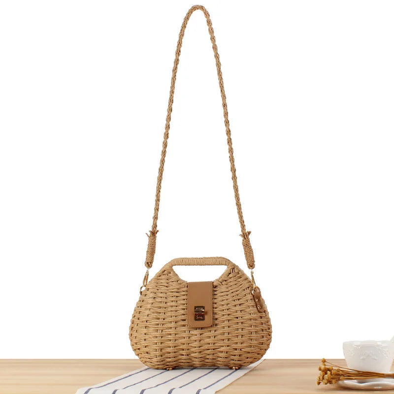 New Airgrass Womens Large Straw Beach Tote Bag Crossbody Holiday Straw Tote Bags for Women