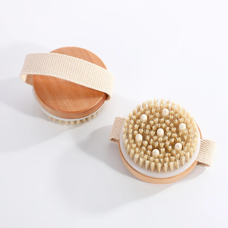 Wholesale Custom Cover Shaped Short Handle for Bath Scubber Brosse Sec Wooden Scrub Sisal Dry Brush All Natural Modern