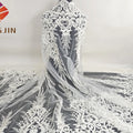 New Design Sequin Embroidered Mesh Fabric Luxury Hand Made Beaded Lace Fabric With Pearls for Bridal Dresses