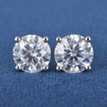 S925 Sterling Silver 10K 14K 18K Solid Gold VVS 0.5ct 1ct 2ct Round Brilliant Cut Moissanite Diamond Stud Earrings for Women Men