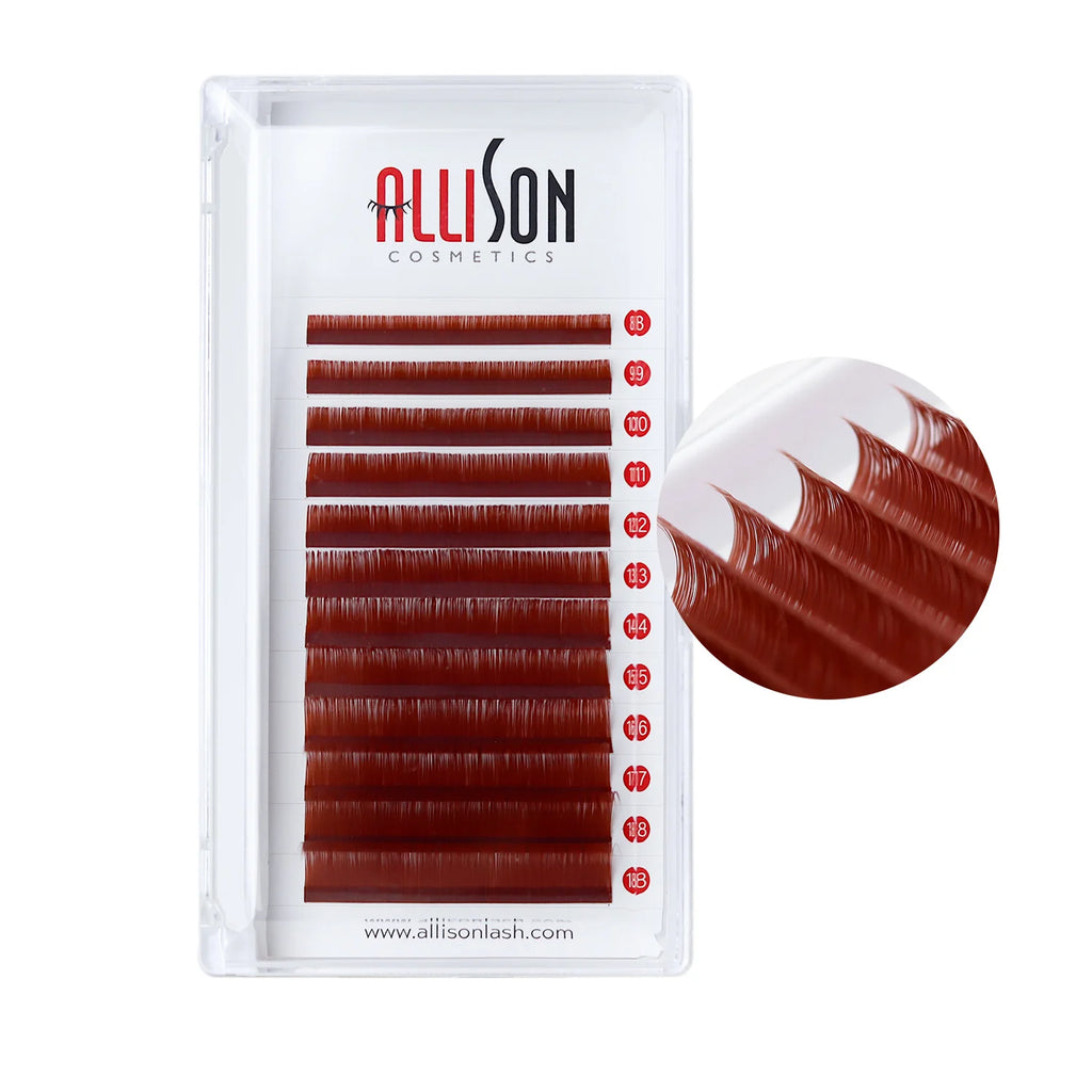 Allison 2023 New Arrivals Fashion Glitter Cashmere Lash Extensions Color Trays Private Label Ombre Color Lash Extension