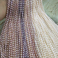 2A 3A Natural Freshwater Drop Pearl Strand for Making Pearl Bracelet Necklace 6-7mm Rice Pearl Strand