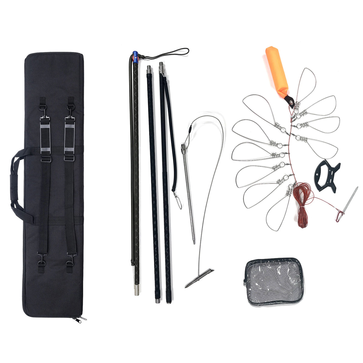 Spearfishing Kit Adjustable Carbon Fiber Pole Spear 6FT Hand Spear 8FT Travel Pole Spear Diving Fishing Rod With Slip Tip