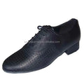 Personalized Leather Ballroom Dance Shoes Men Black Perforated