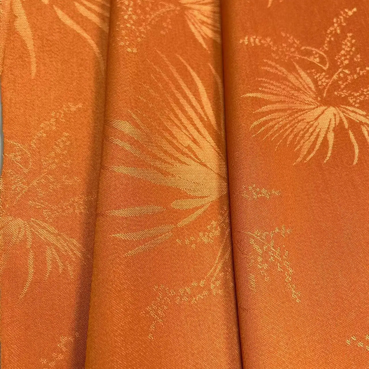 Customized Printed 100% Polyester Leaf Jacquard Satin Fabric Bright Women's Clothing for Wedding & Garments Price Per Meter