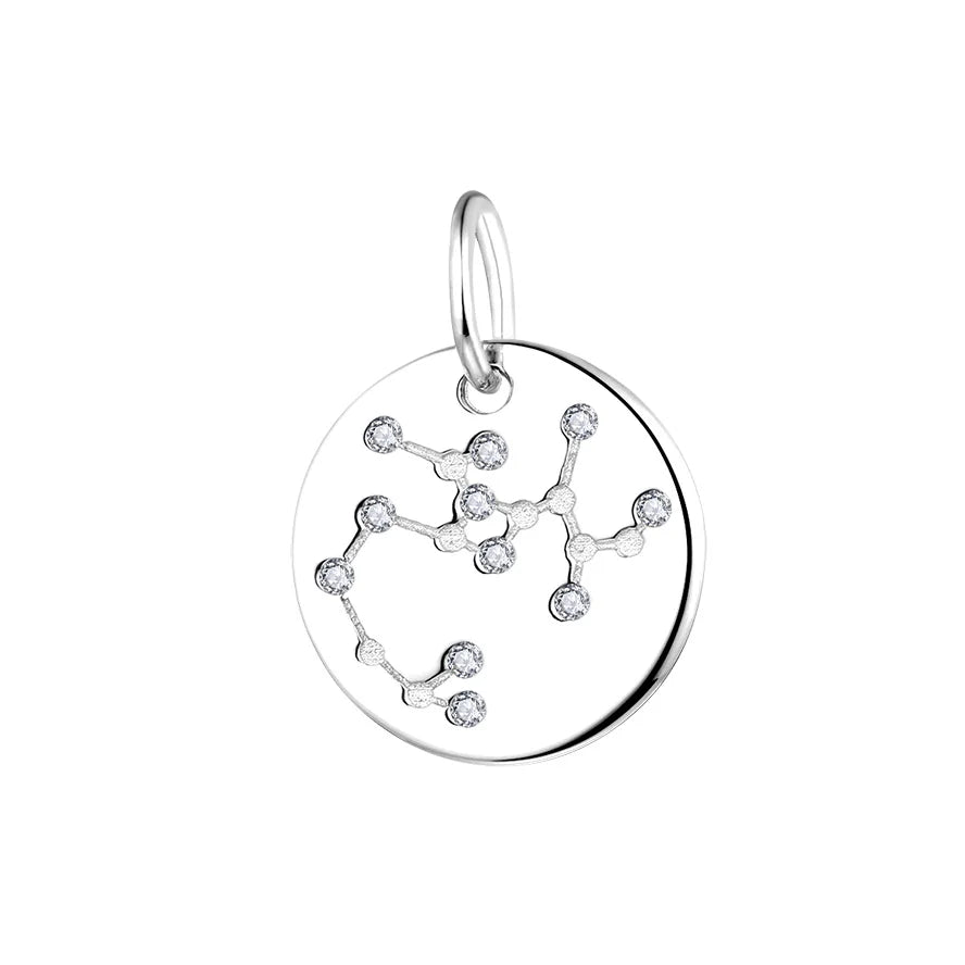 YILUN Custom 925 Sterling Silver Sagittarius Pendant Loves Freedom Rhodium Plated Coin Horoscope Pendant Jewelry for Women