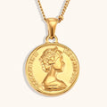 Dingran Personalized Portrait Pendant Necklace Stainless Steel PVD Gold Plated Jewelry for Women