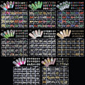 2024 New Arrival 3D 24 Grids Heart Crystal AB Planet Nail Decoration Bear Snake Nail Charm Rhinestone Gold Silver Colors Alloy
