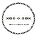 Trendy Navajo Pearl Bracelet Wholesale No Break Jewelry Stretchy S925 Brushed Silver Beaded Bracelets