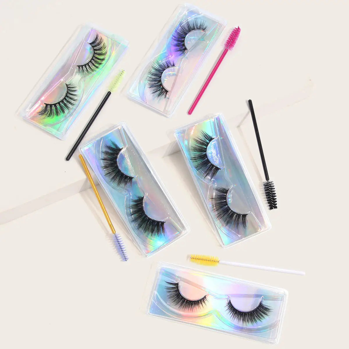 Single Pair Faux Mink False Lash with Eyelash Brush-Cruelty-Free & Glow in the Dark Beauty