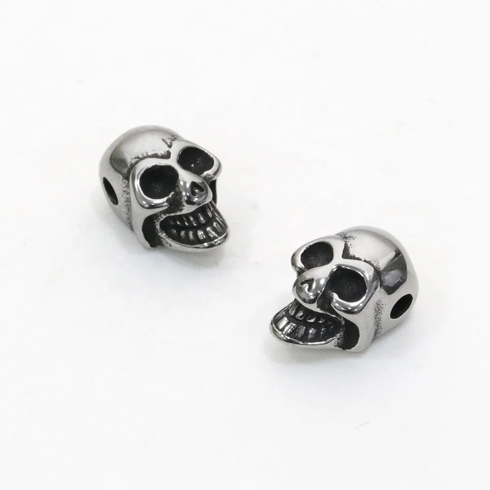Wholesale High Quality Stainless Steel Silver Skull Spacer Beads Tengyue for Men's Bracelet Making Jewelry