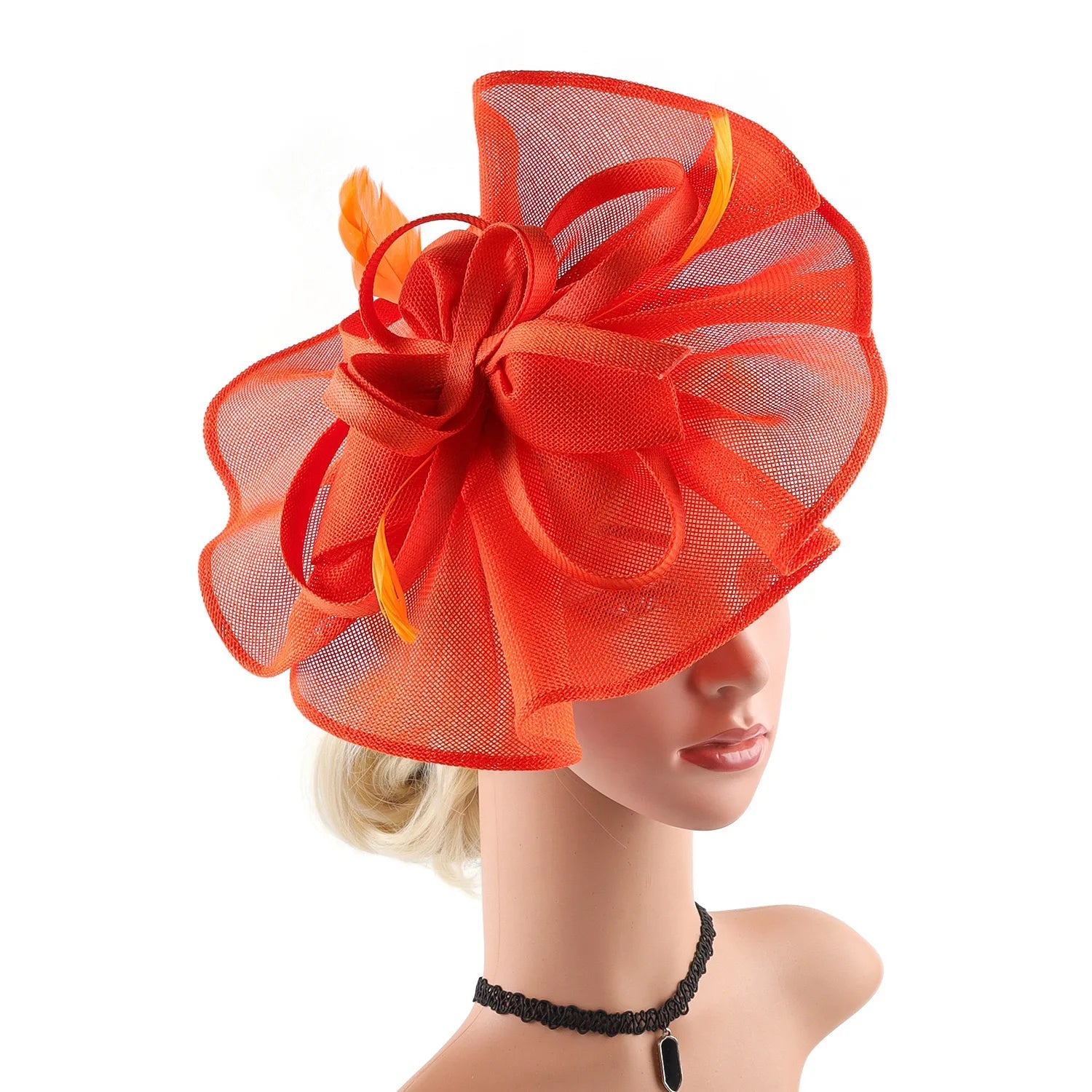 Vintage Ladies Wedding Flower Mesh Feather Flower Faschinator Elegant Church Derby Ascot Royal Fascinators Sinamay