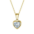 RINNTIN APN04 S925 Sterling Silver Bridal Wedding Jewelry Heart Cut Cubic Zirconia Necklace for Women