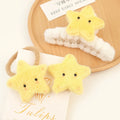 Hair Accessories Headwear Winter Fur Large Claw Clips for Thick Hair Cute Yellow Star Hair Claw Clip Women