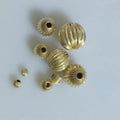 14K Gold Filled Beads Corrugated for Jewelry Making Bulk Round Beads Different Size for Choice