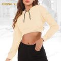 Factory Wholesale Custom Hot Sale Blank Sweater Casual Women Cropped Hoodie Woman Girls Pullover Top Hoodies & Sweatshirts