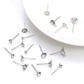 1000pcs Flat Round Pad Bulk Earrings Jewelry Findings Screw Earring Post Mount Blanks Peg Pearl Cup Stud Stick Earring