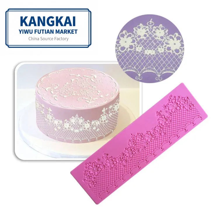 Embossed Flower Shape Non-stick Silicone Mold Crown Pattern Sugarcraft Chocolate Mould Fondant Cake Lace Mat Mold