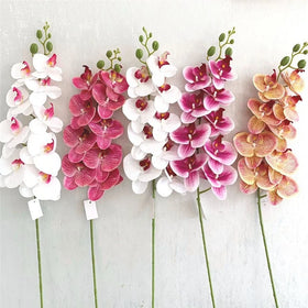 9 Branches 3D Real Touch Flower Wedding Decoration Artificial Orchid Flower