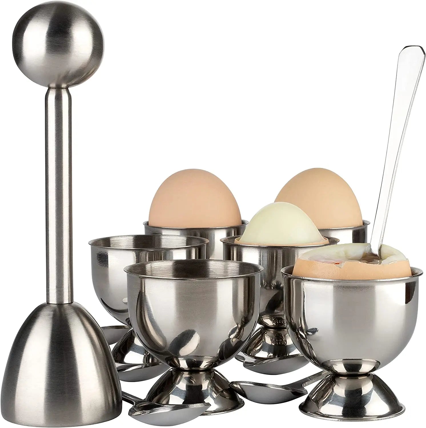 Kitchen Cooking 304 Stainless Steel Eco-Friendly Shell Opener Egg Holder Remover Cracker Shell Separator Egg Opener Egg Topper
