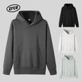 Custom 350 GSM Cotton Polyester French Terry Unisex Oversized Heavyweight Fleece Embroidery Hoodie Plain Black Blank No String