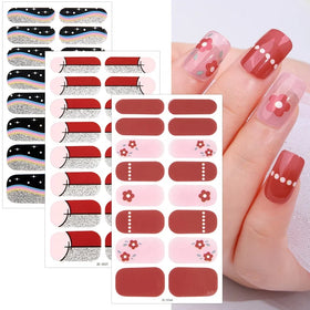 Private Label Custom Logo Gel Nail Stickers Self-Adhesive Design Nails Wrap Stickers for Girls