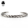VAF Vintage Twist Spiral Cuff Bangle Bracelet Stainless Steel Women Men Retro Personalized Bracelet